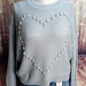 Puff Ball Heart Sweater